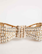 Dolce & Gabbana Gold Brass Glas Crystal Faux Pearl Embellished Brooch