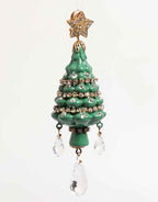 Dolce & Gabbana Gold Brass Multicolour Christmas Tree Earrings