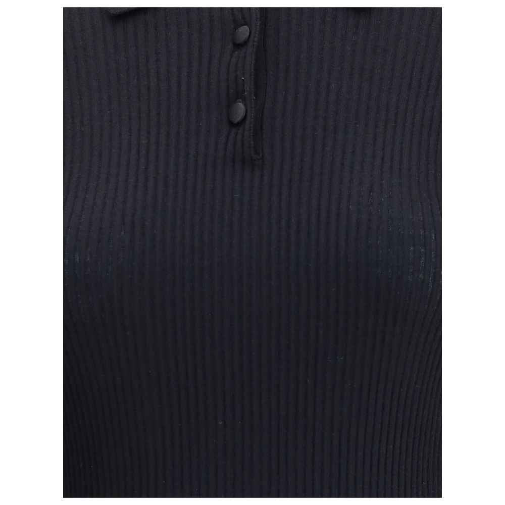 Dolce & Gabbana Black Cashmere Polo Shirt
