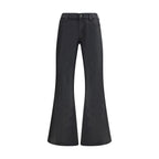 7FOR Black Cotton Flared Jeans