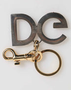 Dolce & Gabbana Multicolor Crystal DG Logo Gold Keychain Charm Keyring