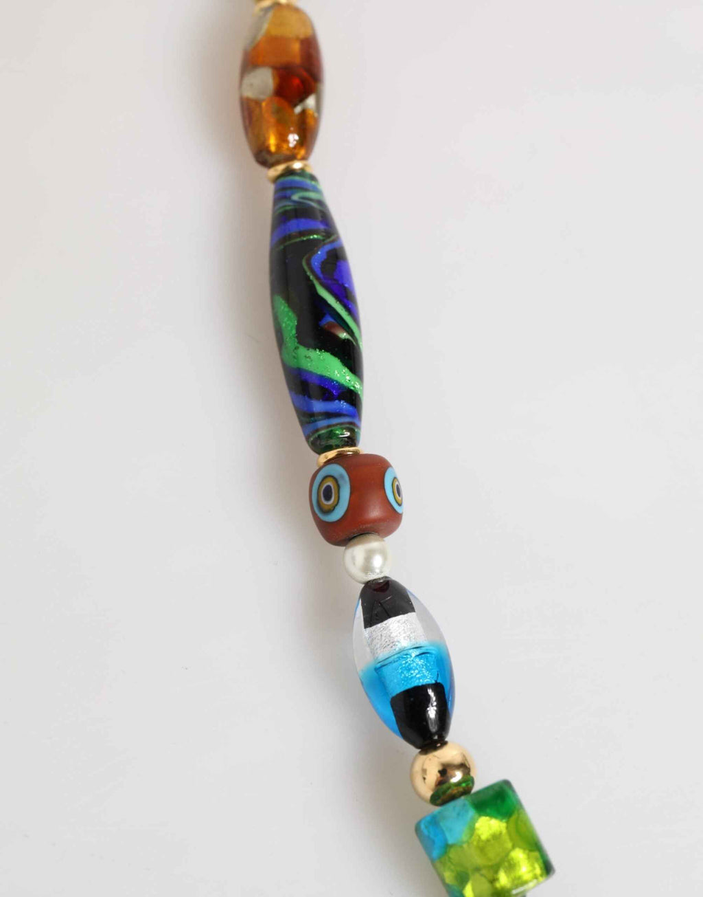 Dolce & Gabbana Multicolor Murano Glass Beads Brass Women Jewelry Necklace