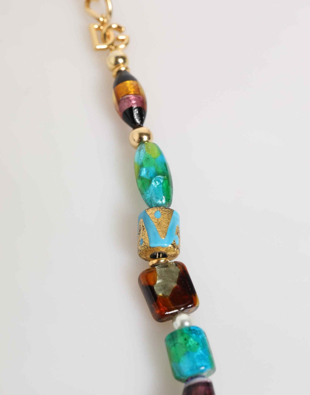 Dolce & Gabbana Multicolor Murano Glass Beads Brass Women Jewelry Necklace
