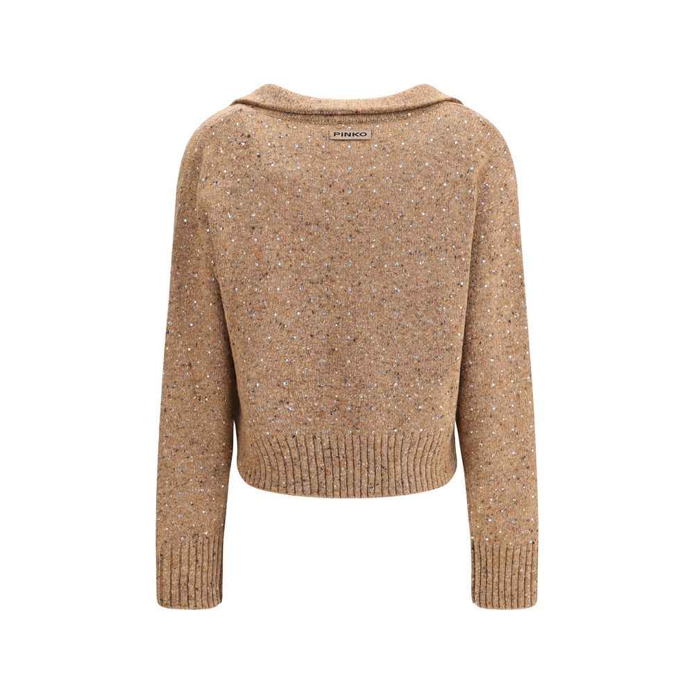 PINKO V-neck Sweater with rhinestones