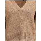 PINKO V-neck Sweater with rhinestones