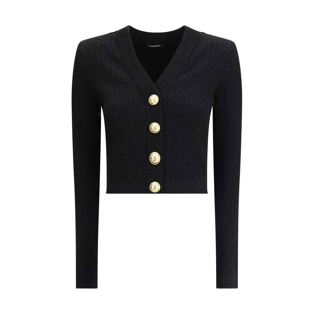 Balmain Ribbed and braided Cardigan