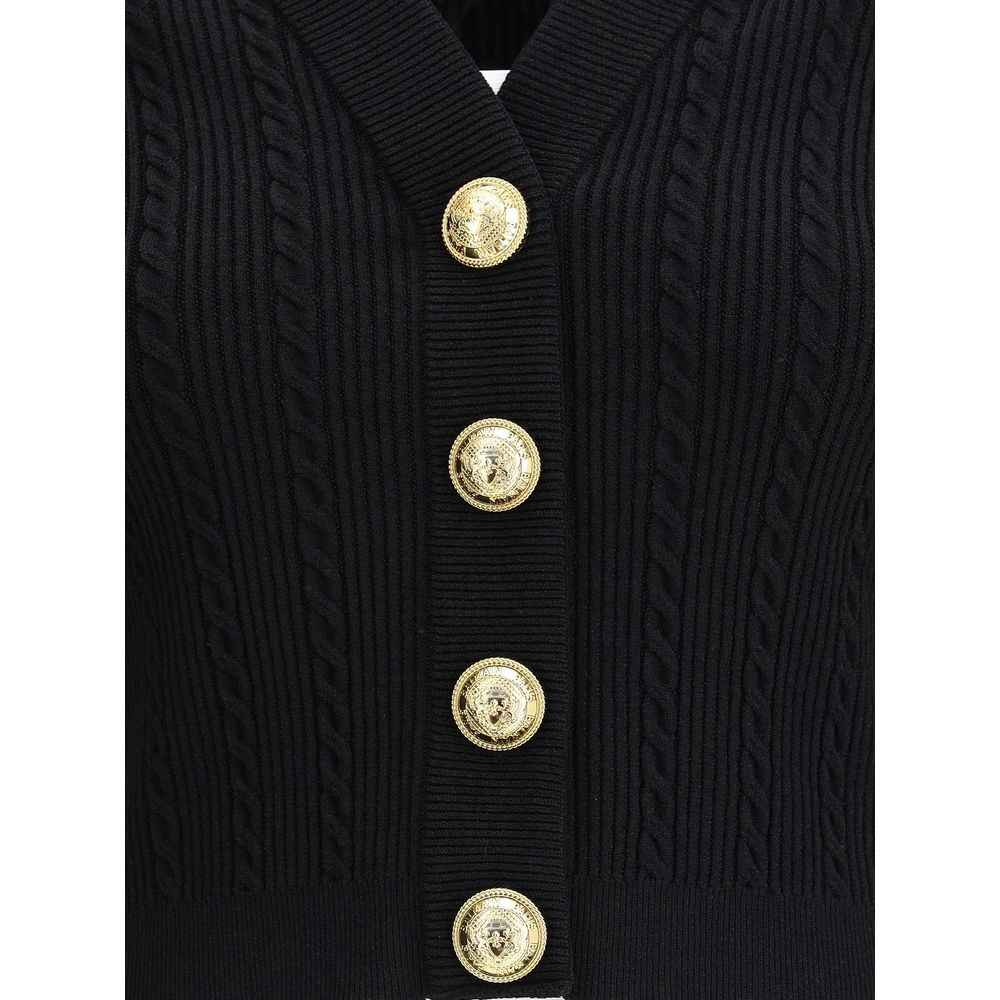 Balmain Ribbed and braided Cardigan