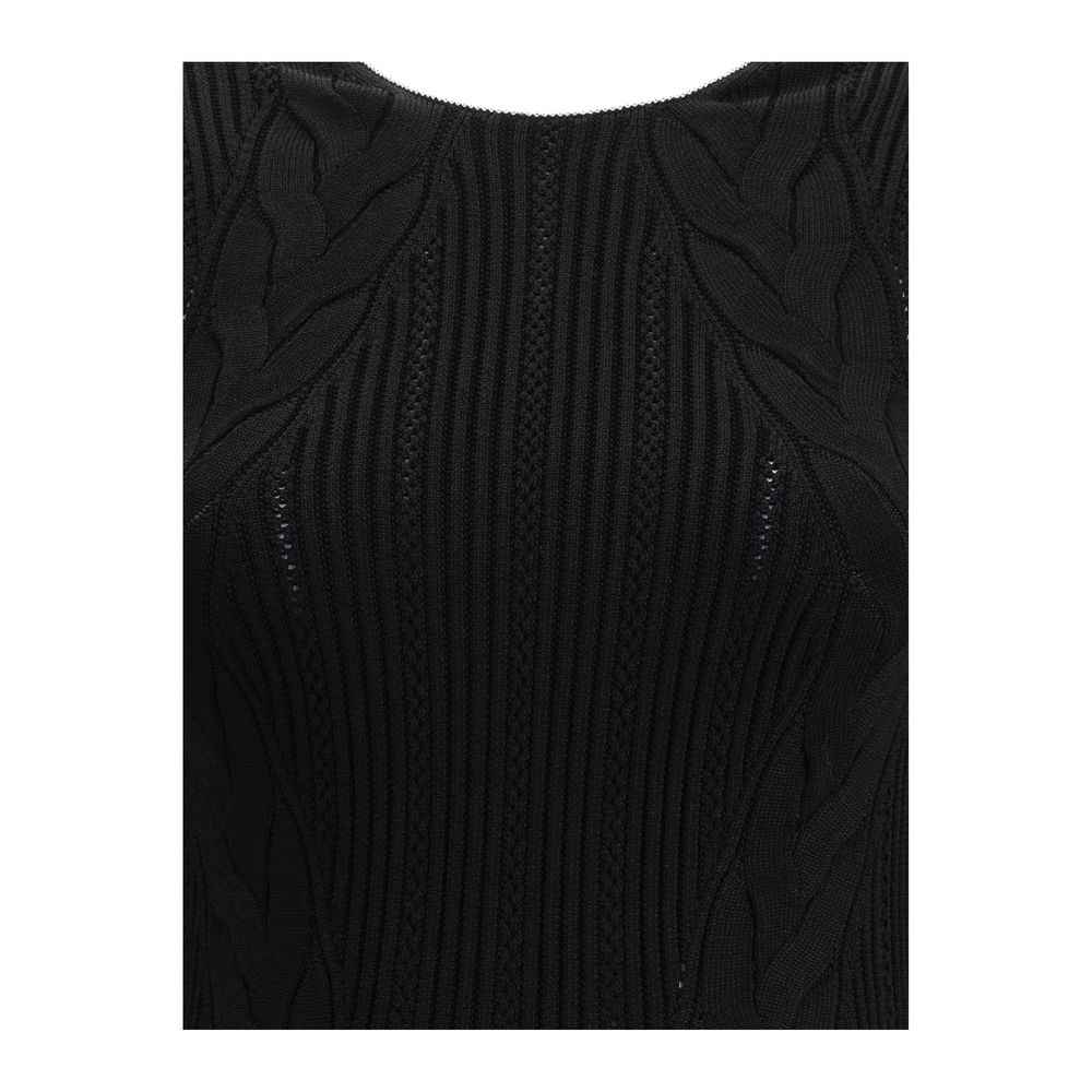 Balmain Sleeveless torsade knit long Dress