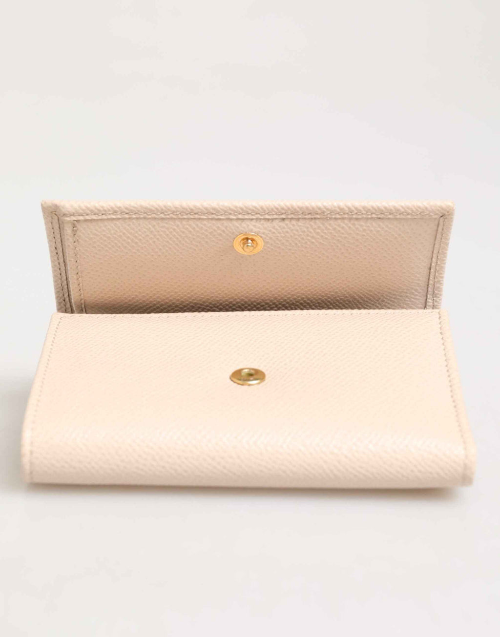 Dolce & Gabbana Light Pink Calf Leather DG Logo French Flap Wallet