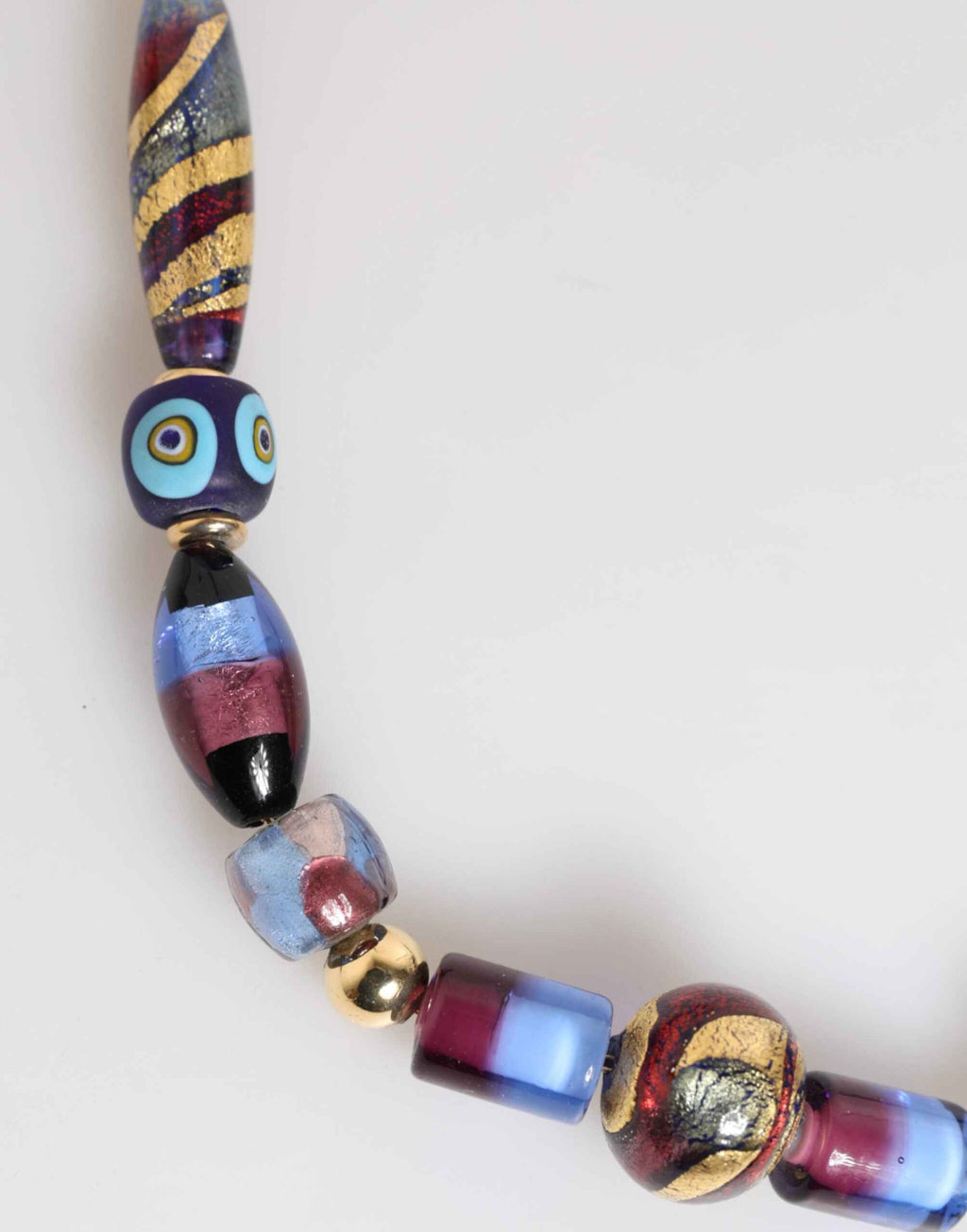 Dolce & Gabbana Multicolor Murano Glass Beads Gold Brass Chain Jewelry Necklace