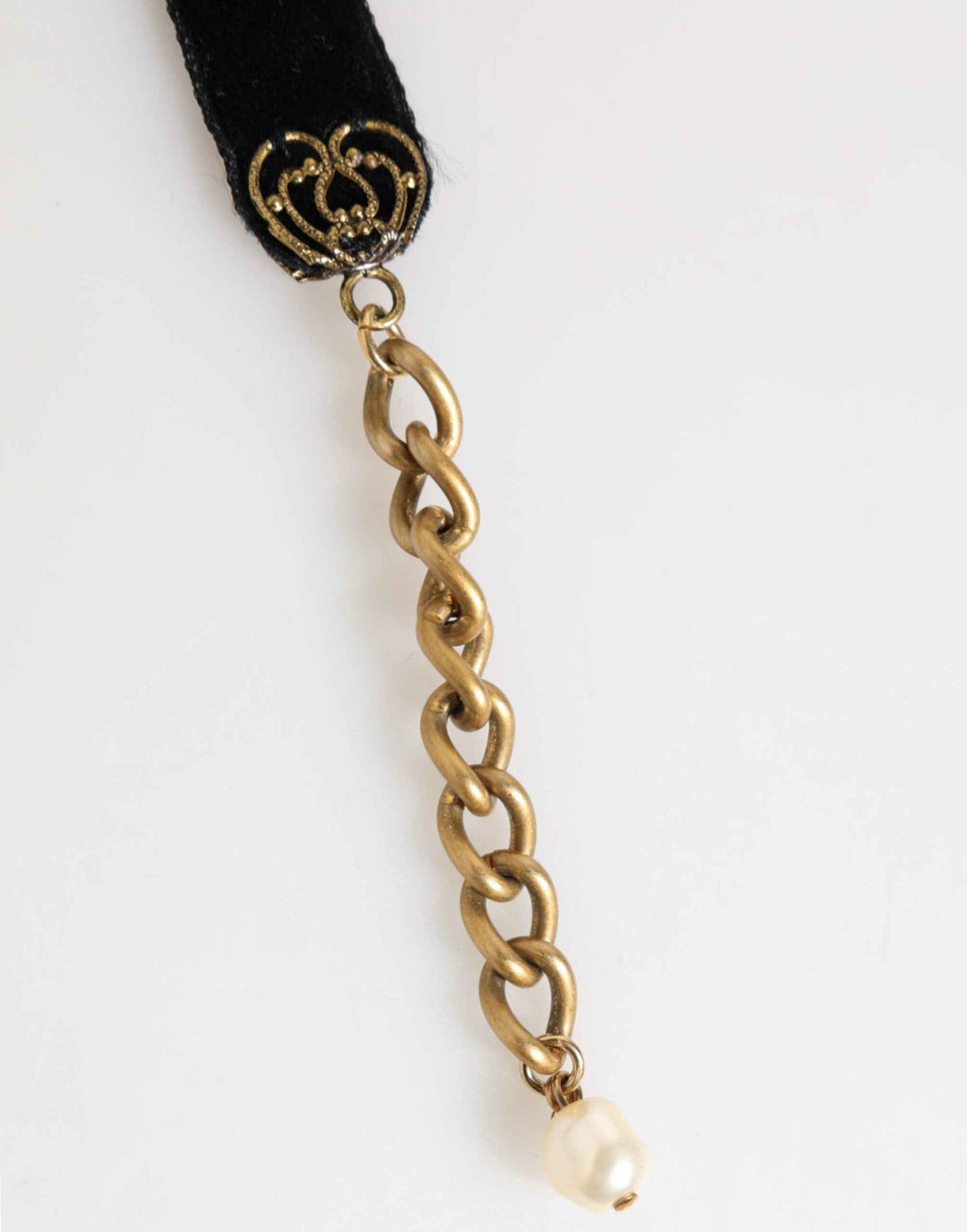 Dolce & Gabbana Blue Floral Appliqué Velvet Choker Crystal Beads Necklace