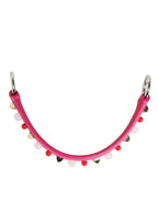 Dolce & Gabbana Pink Embellished Leather Bag Handle Women Shoulder Strap