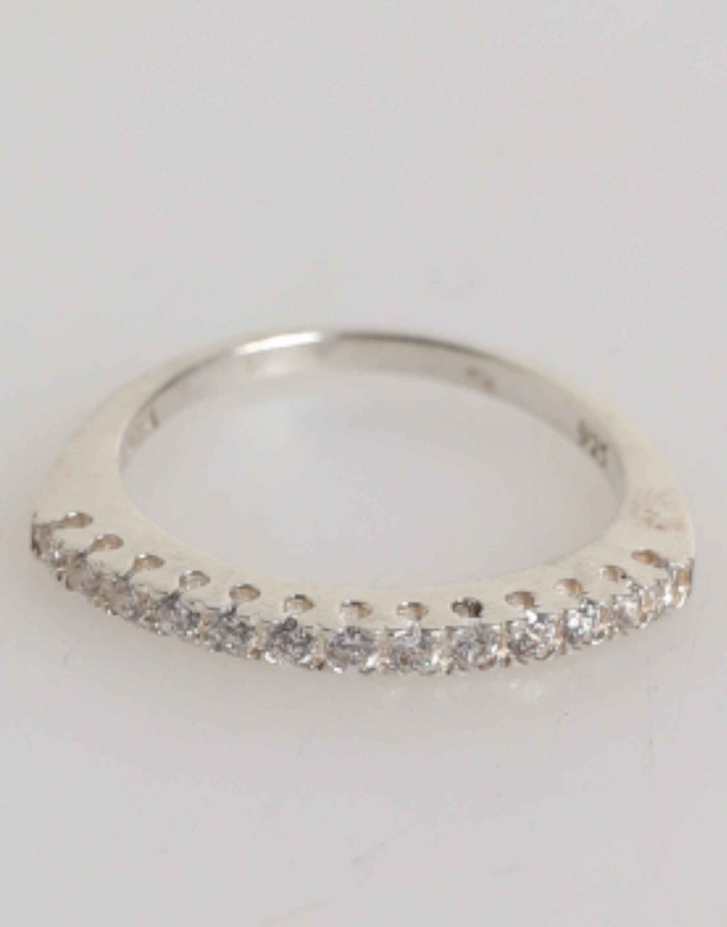 Nialaya Sterling Silver 925 Band Pave CZ Crystal Eternity Ring
