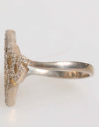 Nialaya Geometric Diamond Shape Pave CZ Crystal Jewelry Ring