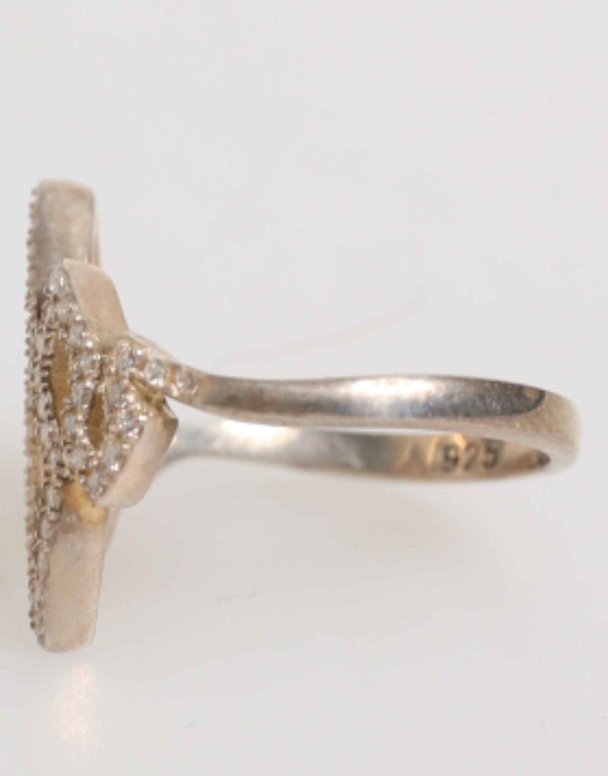 Nialaya Geometric Diamond Shape Pave CZ Crystal Jewelry Ring