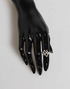 Nialaya Geometric Diamond Shape Pave CZ Crystal Jewelry Ring