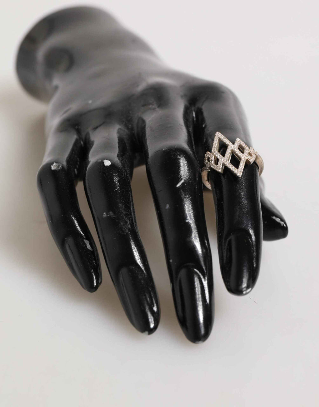 Nialaya Geometric Diamond Shape Pave CZ Crystal Jewelry Ring