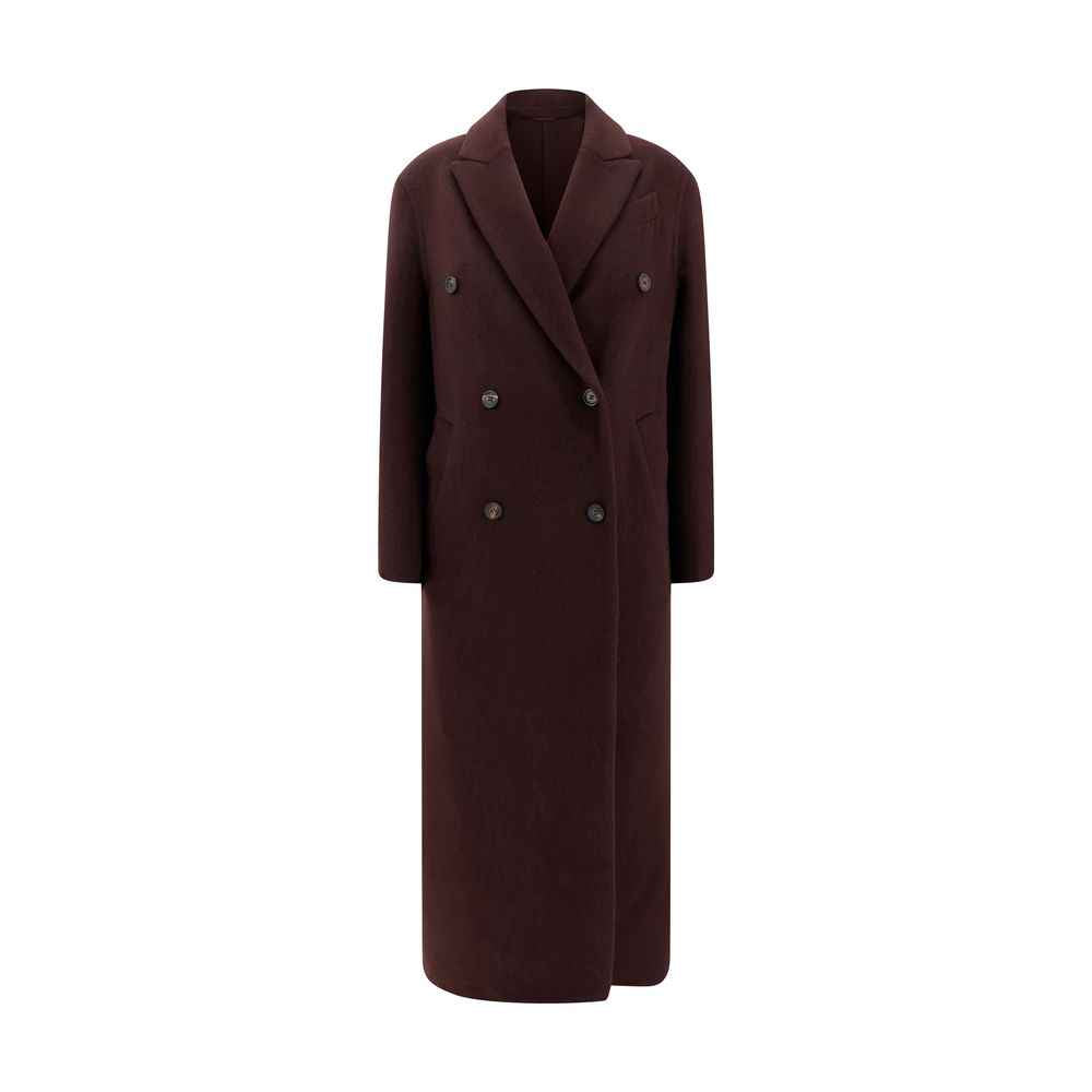 Brunello Cucinelli Bordeaux Cashmere Coat