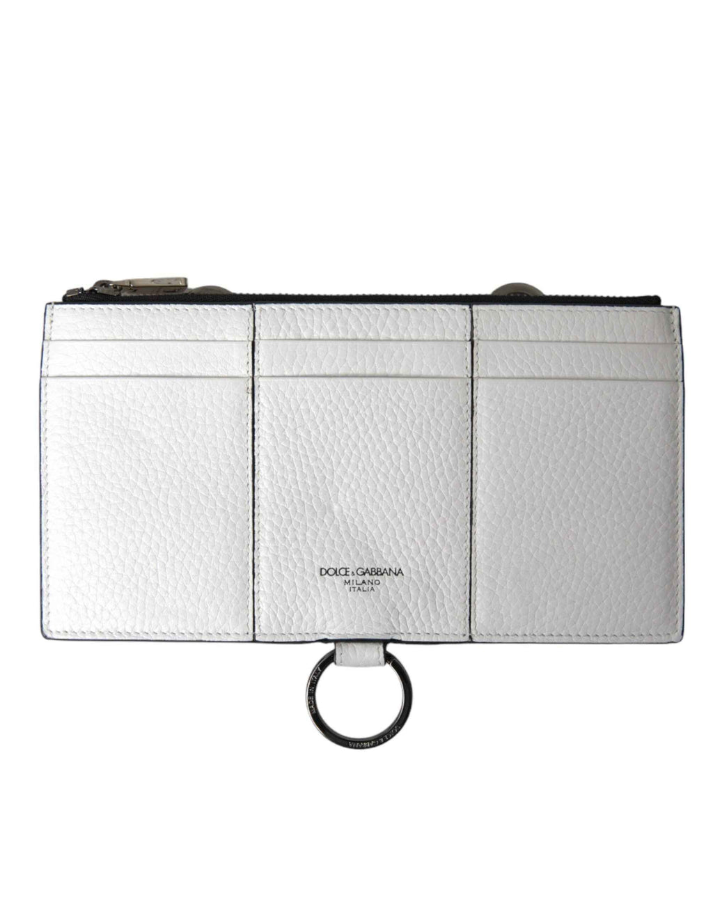 Dolce & Gabbana White Calfskin Leather Large Crossbody Card Holder Wallet