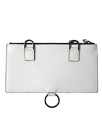 Dolce & Gabbana White Calfskin Leather Large Crossbody Card Holder Wallet