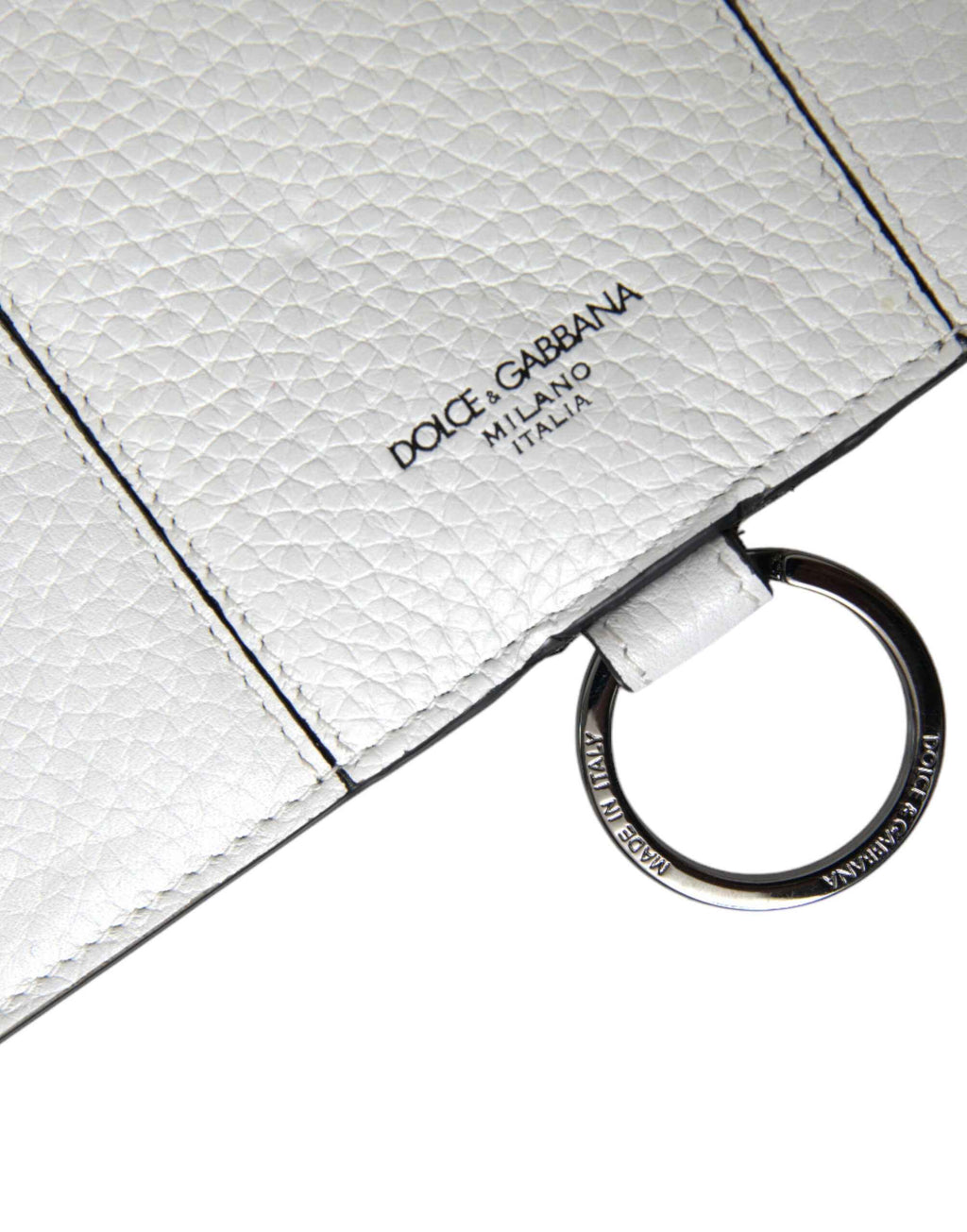 Dolce & Gabbana White Calfskin Leather Large Crossbody Card Holder Wallet
