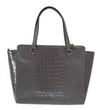 Kate Spade Grey Croc Embossed Leather Elissa Bristol Drive Tote Handbag Bag