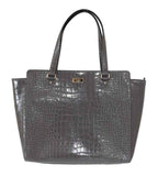 Kate Spade Grey Croc Embossed Leather Elissa Bristol Drive Tote Handbag Bag