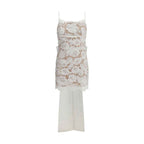 Self-Portrait Short satin Dress with lace bow