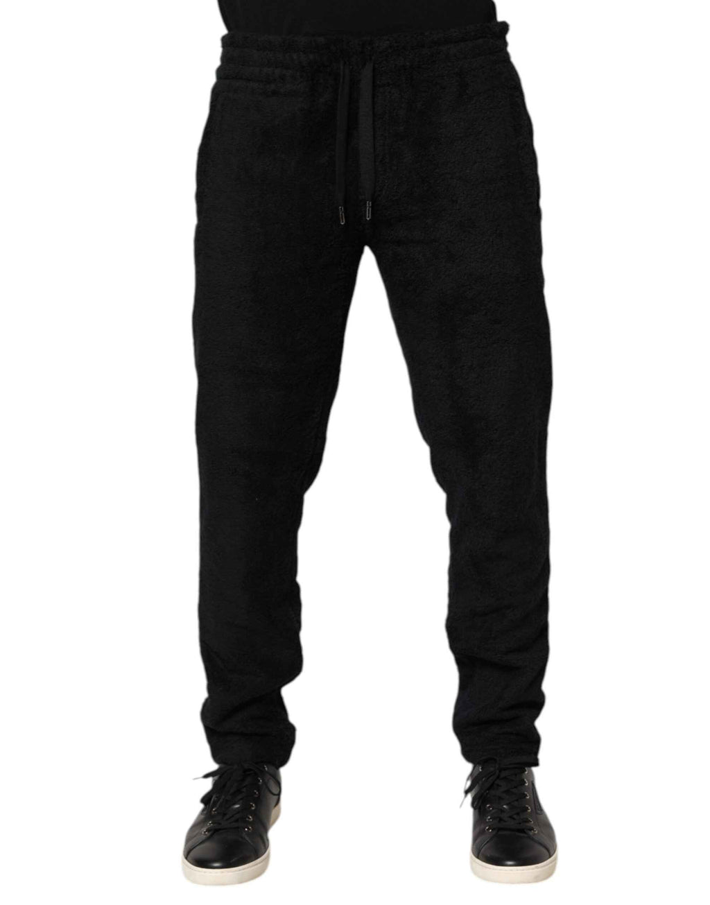 Dolce & Gabbana Black Cotton Logo Men Jogger Sweatpants Pants