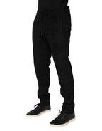 Dolce & Gabbana Black Cotton Logo Men Jogger Sweatpants Pants