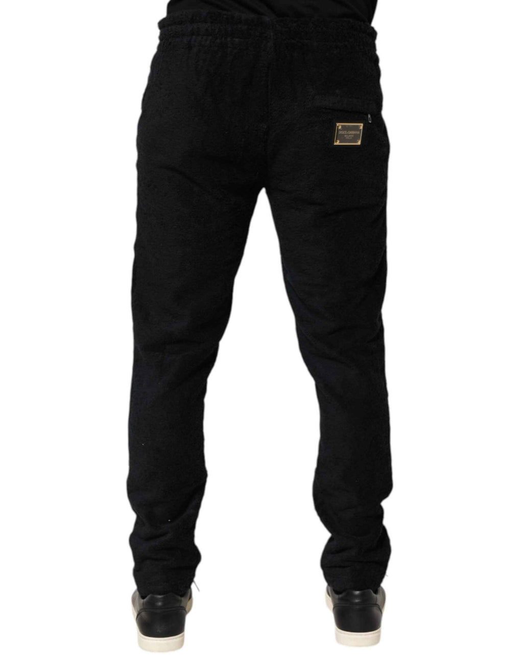 Dolce & Gabbana Black Cotton Logo Men Jogger Sweatpants Pants