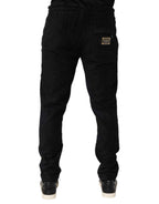Dolce & Gabbana Black Cotton Logo Men Jogger Sweatpants Pants