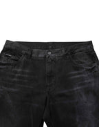 Dolce & Gabbana Black Washed Cotton Skinny Men Denim Jeans