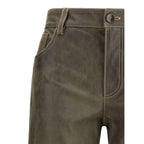 Etro Brown Leather Pants