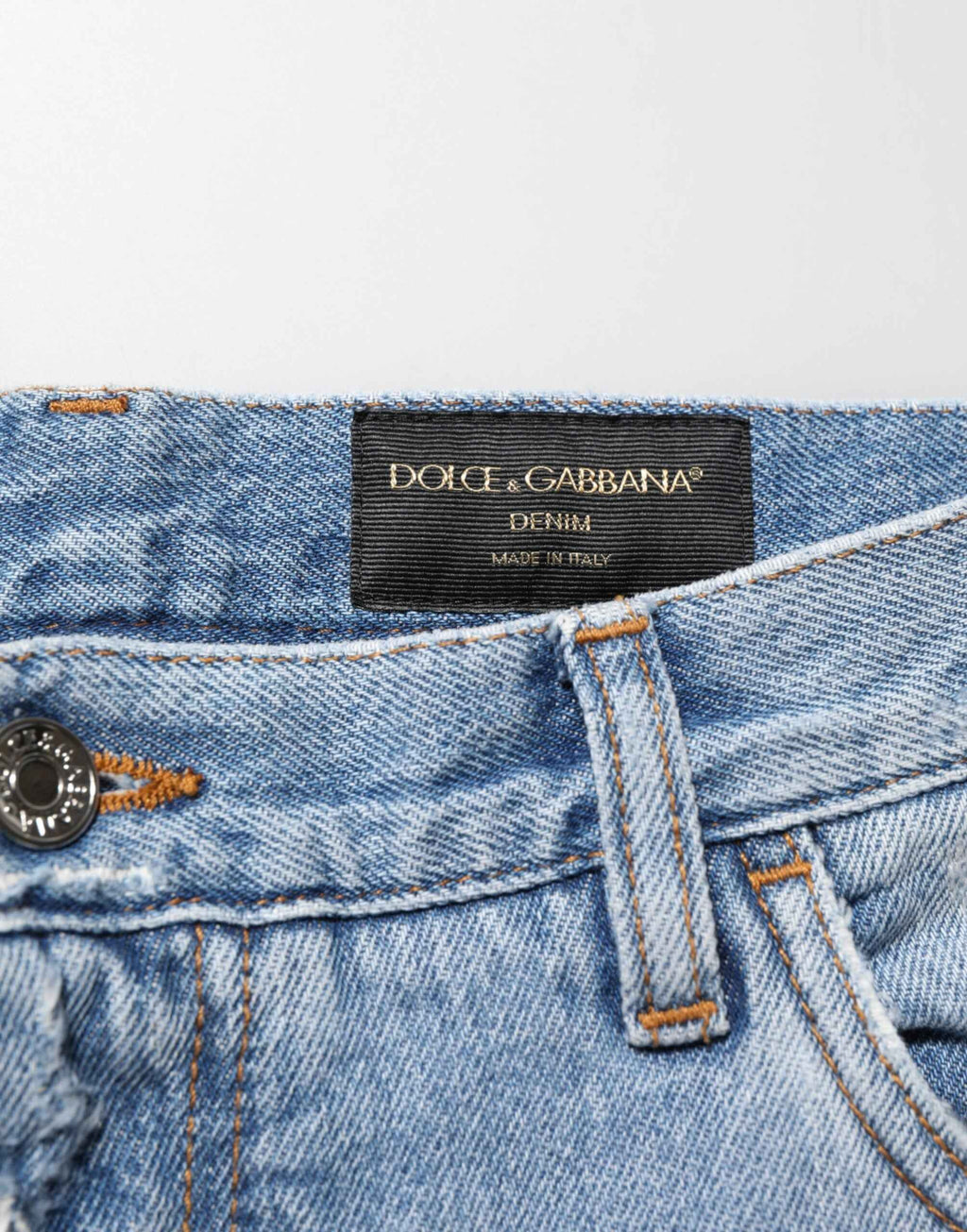 Dolce & Gabbana Blue Distressed Ripped Denim Pants Jeans
