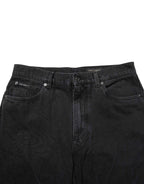 Dolce & Gabbana Black Cotton Logo Men Mid Waist Denim Jeans