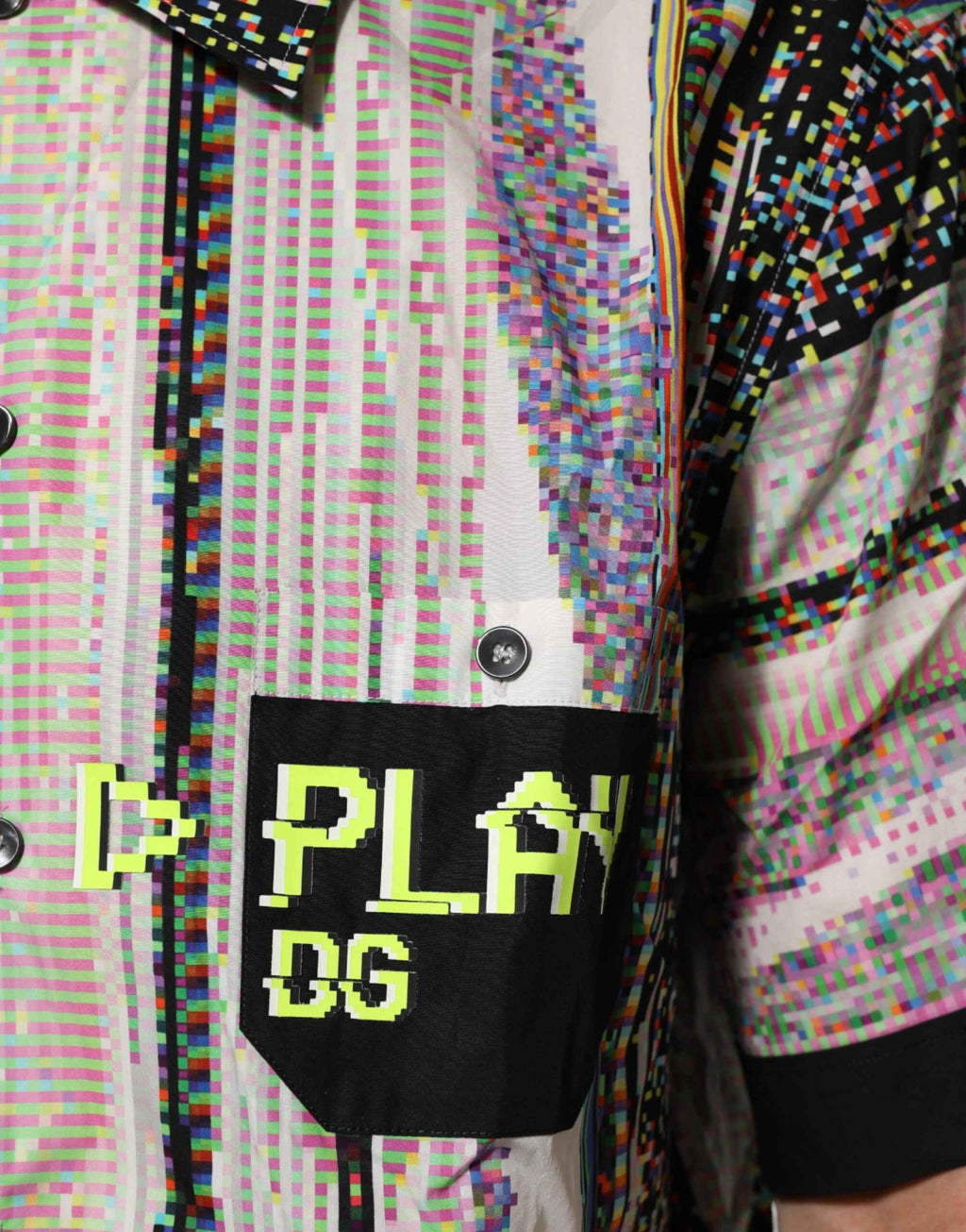 Dolce & Gabbana Multicolor Graphic Collared Casual Shirt