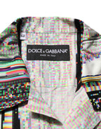 Dolce & Gabbana Multicolor Graphic Collared Casual Shirt