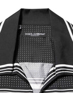 Dolce & Gabbana Black White StripeDot Print Casual Polo Shirt
