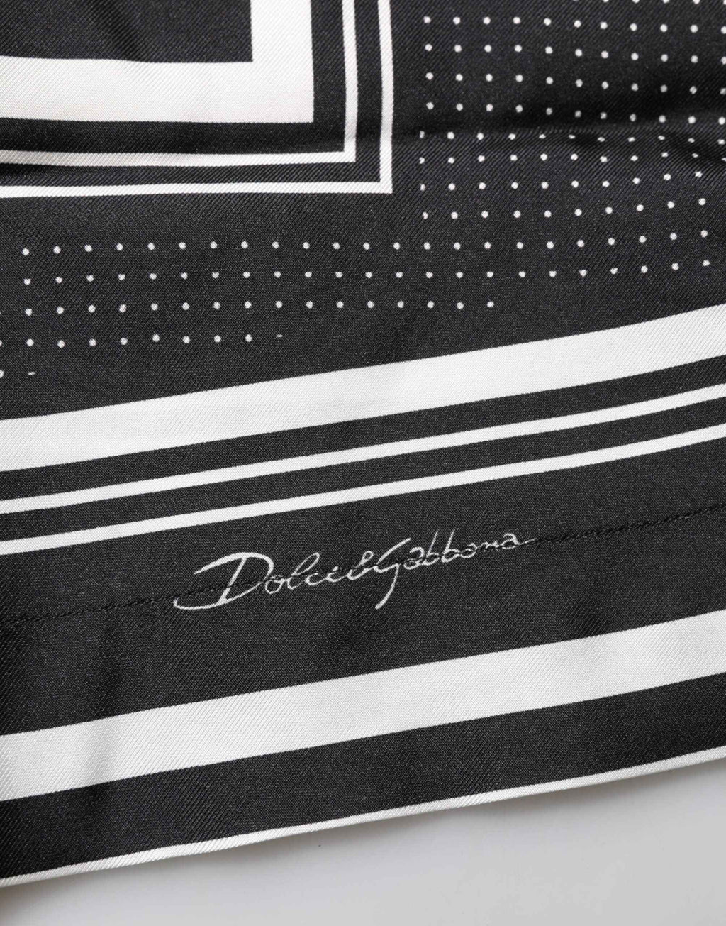Dolce & Gabbana Black White StripeDot Print Casual Polo Shirt