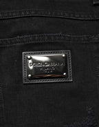 Dolce & Gabbana Black Cotton Regular Denim Men Trouser Jeans