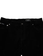 Dolce & Gabbana Black Cotton Slim Fit Denim Trouser Jeans