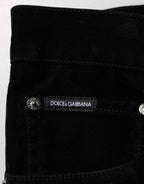 Dolce & Gabbana Black Cotton Slim Fit Denim Trouser Jeans