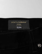 Dolce & Gabbana Black Cotton Slim Fit Denim Trouser Jeans