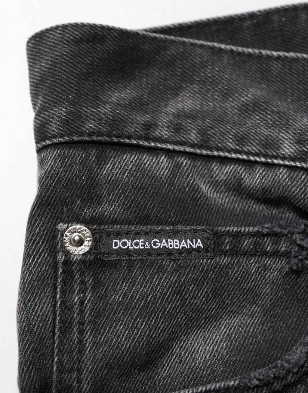 Dolce & Gabbana Black Marbled Effect Straight Men Denim Jeans