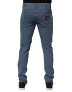 Dolce & Gabbana Blue Cotton Stretch Slim Fit Men Denim Jeans