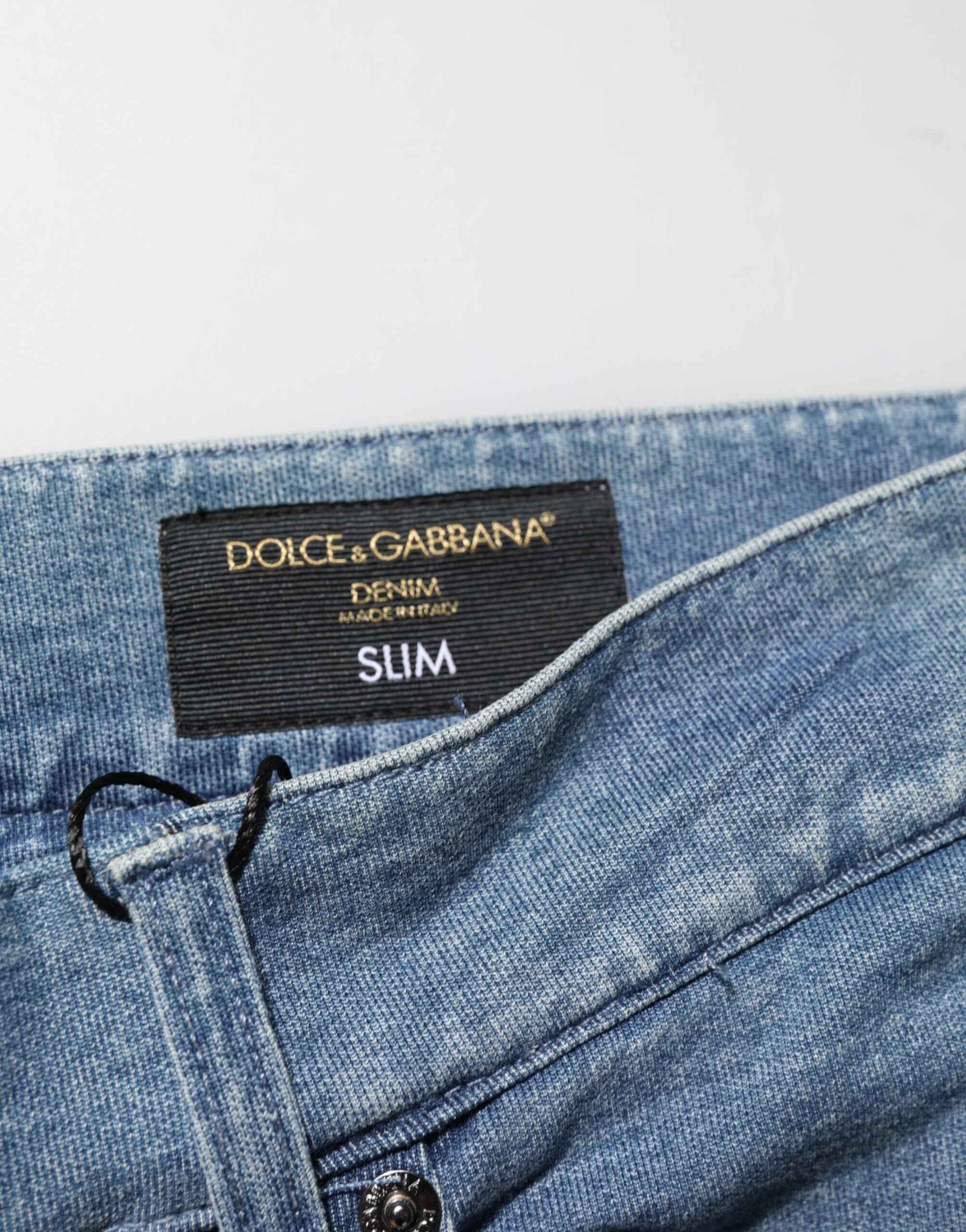 Dolce & Gabbana Blue Cotton Stretch Slim Fit Men Denim Jeans