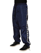 Dolce & Gabbana Blue Nylon Straight Jogger Sweatpants Pants
