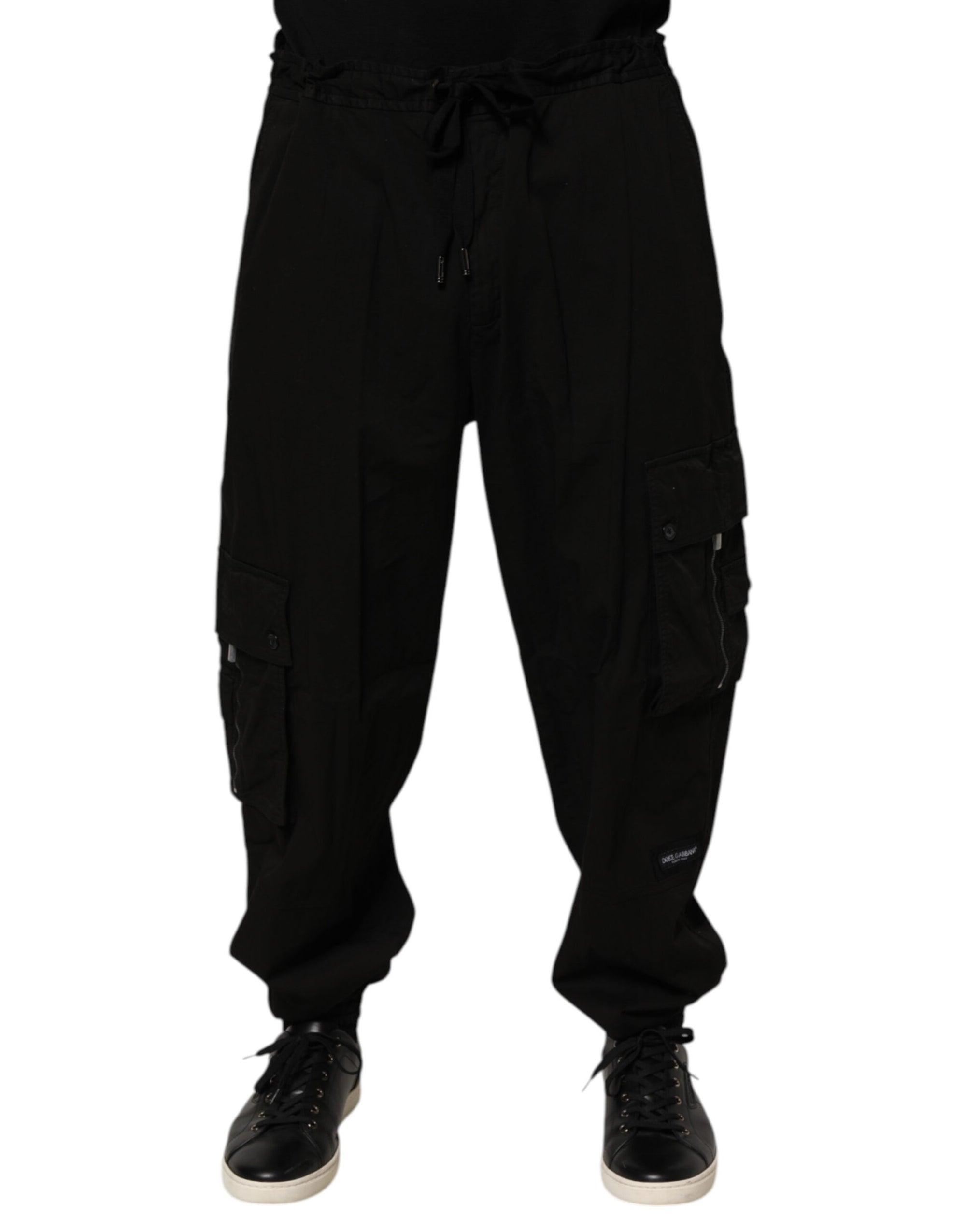 Dolce & Gabbana Black Cotton Cargo Jogger Sweatpants Pants