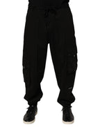 Dolce & Gabbana Black Cotton Cargo Jogger Sweatpants Pants